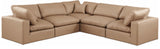 Comfy - 5 Piece Faux Leather Modular Corner Sectional - Tan