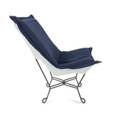 Patio Scroll Puff Chair Titanium- Alicante Indigo
