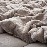 Solid Faux Fur Comforter Mini Set, Gray