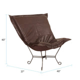 Scroll Puff Chair Avanti Pecan Titanium Frame