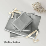 Luxury Satin 6-Piece Sheet Set, Dark Grey