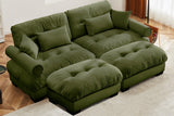 CLOUDIES 94" Loveseat with 2 Ottomans