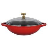 Chasseur French Enameled Cast Iron Wok with Glass Lid