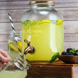 Kook 1 Gallon Glass Drink Dispenser with Spigot