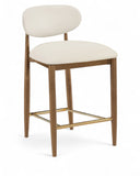 Riccio - Stool - Walnut And Gold Frame