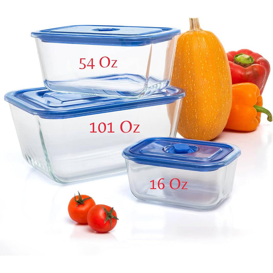 Moss & Stone 3-Piece Glass Food Storage Container Set