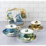 Van Gogh Bone China Cups & Saucers Set of 6