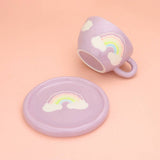 Rainbow Ceramic Cup & Saucer Set for Tea and Coffee