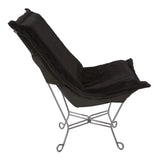 Scroll Puff Chair Angora Ebony