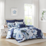 7-Piece Modern Farmhouse Comforter Set, Blue