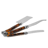 French Home 3-Piece Laguiole Tortoise Shell Cheese Knife Set