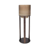 Bronze Bungoma Glass Candle Hurricane in Metal Stand- Tall