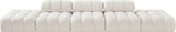 Ames - 5 Piece Boucle Upholstered Modular Sofa With 2 Armless Seats
