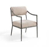 Bastille - Upholstered Dining Arm Chair (Set of 2) - Silver Frame