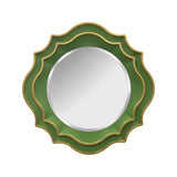 Ethan Round Scalloped Mirror Green