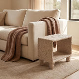 Rectangular Mgo Stone Outdoor Side Table