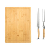 Laguiole Olive Wood Carving Set & Bamboo Moat Board
