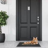 2-Piece Outdoor PVC Door Mat Set 23x16 Grey Brown