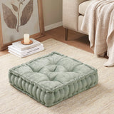 Tufted Chenille Square Floor Pillow Cushion, Desert Sage