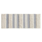 Hand-Woven Shaggy Boho Bath Runner, Grey