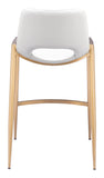 Desi Counter Stool (Set of 2) White & Gold