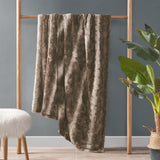 Soft Faux Fur Mink Reversible Blanket, Brown