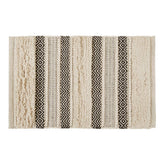 Hand-Woven Shaggy Boho Bath Rug, Black
