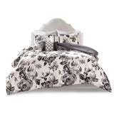 Black and White Floral Comforter/Duvet Cover Set