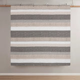 Striped Comforter Set with Bed Sheets, Taupe/Grey