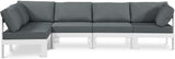 Nizuc - Outdoor Patio 4 Piece Modular Sectional With White Frame