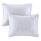 White Solid Farmhouse Reversible Quilt Set