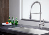 ANZZI Carriage Elegant Kitchen Faucet, Single Handle Control, High-Arc Spout (7.09" H), 1.8 GPM WaterSense Certified, Rhino Alloy Solid Brass, Various Finishes
