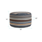 Captiva Navy Indoor Outdoor Short Pouf
