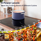 CIARRA Powerful Set: 30 Inch Wall Mount Range Hood + 30 Inch Built-In Induction Cooktop(CAS75206P+CABIH304B)