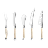 Laguiole 5-Piece Artisan Ivory-Colored Cheese Knife Set