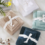 500GSM Turkish Cotton Quick Dry Plush Towel Set, Beige