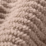 6pcs 100% Cotton Quick-Dry Ribbed Towel Set, Beige