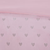 Metallic Hearts 4-Piece Comforter Set, Pink