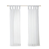 Twist Tab Top Sheer Window Curtain Pair (2), White