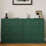3 Drawer Nightstand, Large Bedside Table with Golden Round