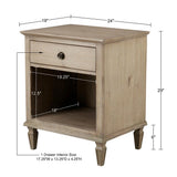 European Country Style Farmhouse Classic Nightstand