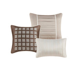 Charmeuse Striped 7-Piece Comforter Set, Champagne