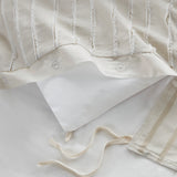 Oversized Cotton Clipped Jacquard Comforter Set, Ivory