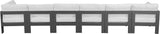 Nizuc - Outdoor Patio 6 Seat Modular Sofa With Gray Frame