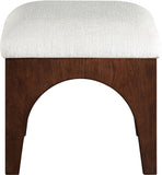 Lawson - Chenille Fabric Upholstered Ottoman - Walnut Base