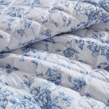 Vintage Inspired Floral Microfiber Quilt Set, Blue