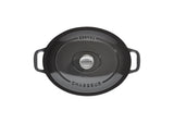 Chasseur 7.25-Quart Cast Iron Oval Dutch Oven, Caviar Grey