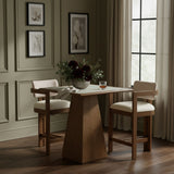 Ravina - Upholstered Counter Stool With Stained Brown Base