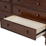 70"W 6-Drawer Large Spindle Wood Dresser, Morocco Brown *