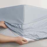 Purefect Fit Adjustable Sateen Fitted Sheet Icy Blue